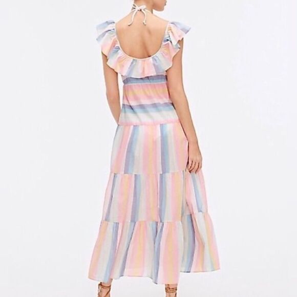 J Crew Reimagined Tiered Ruffle MIDI Dress - Picture 2 of 6